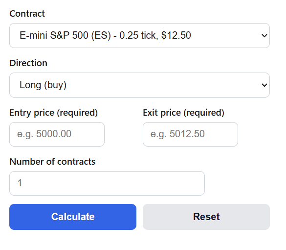Futures Profit Calculator