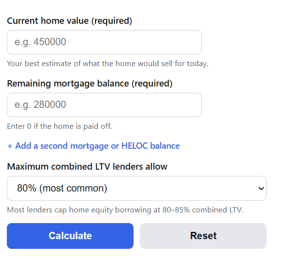 Home Equity Calculator