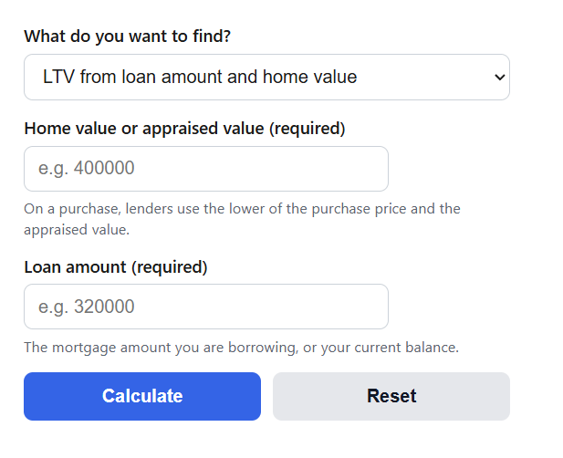 Loan to Value Calculator