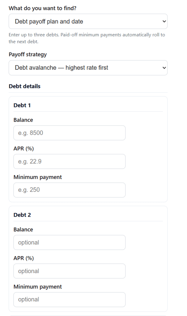Debt Payoff Calculator