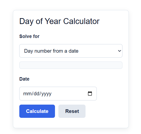 Day Of Year Calculator