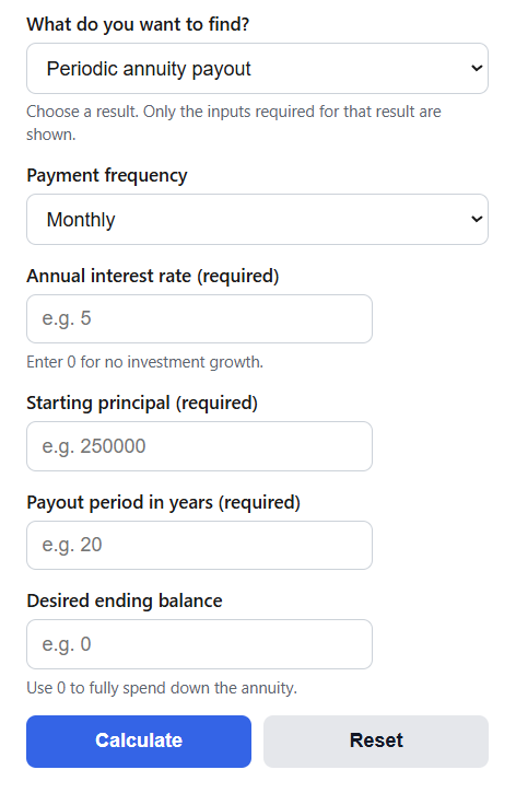 Annuity Payout Calculator
