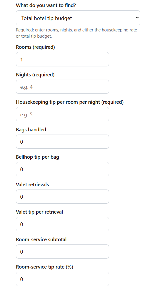 Hotel Tip Calculator