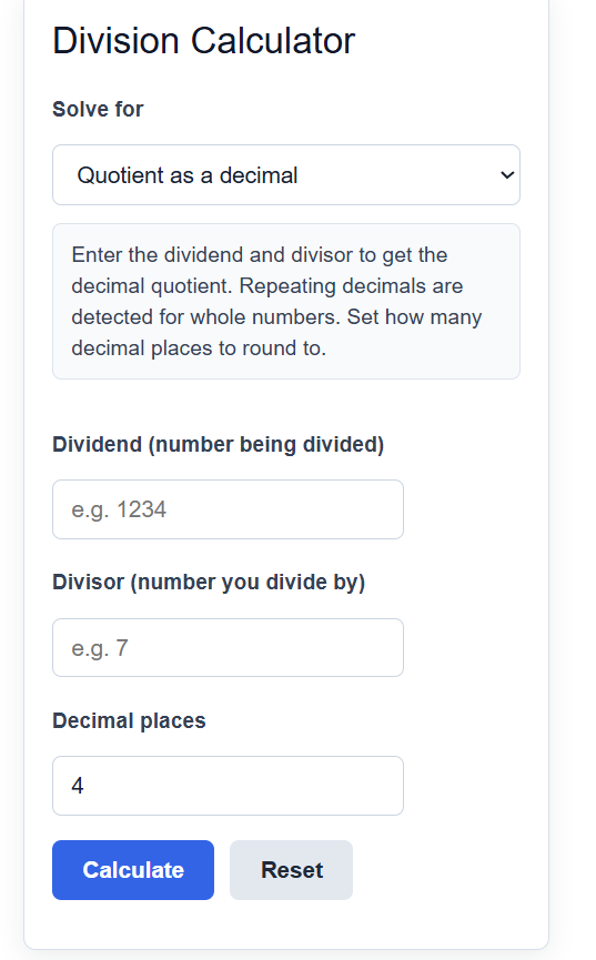 Division Calculator