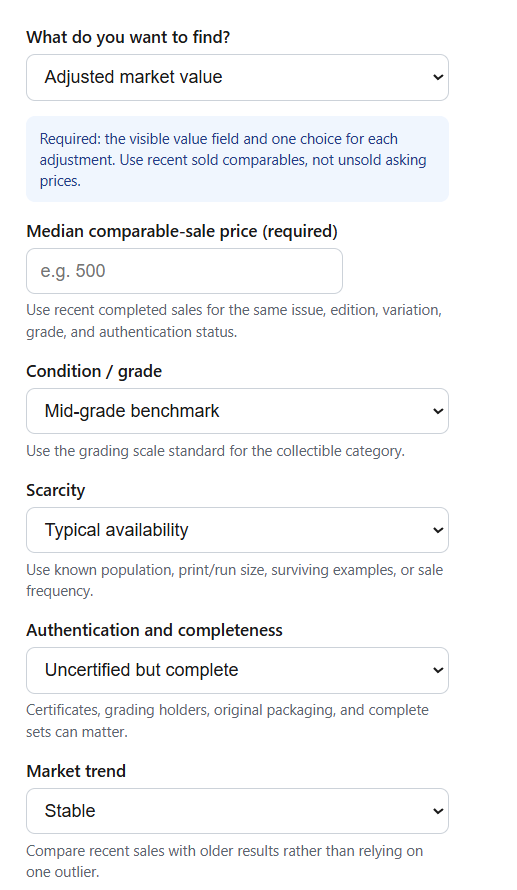 Collectible Value Calculator