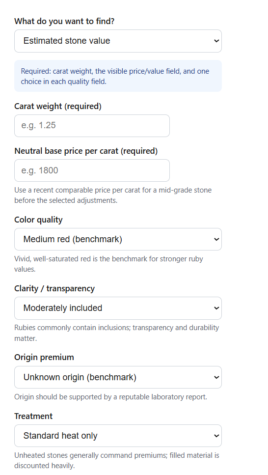 Ruby Value Calculator