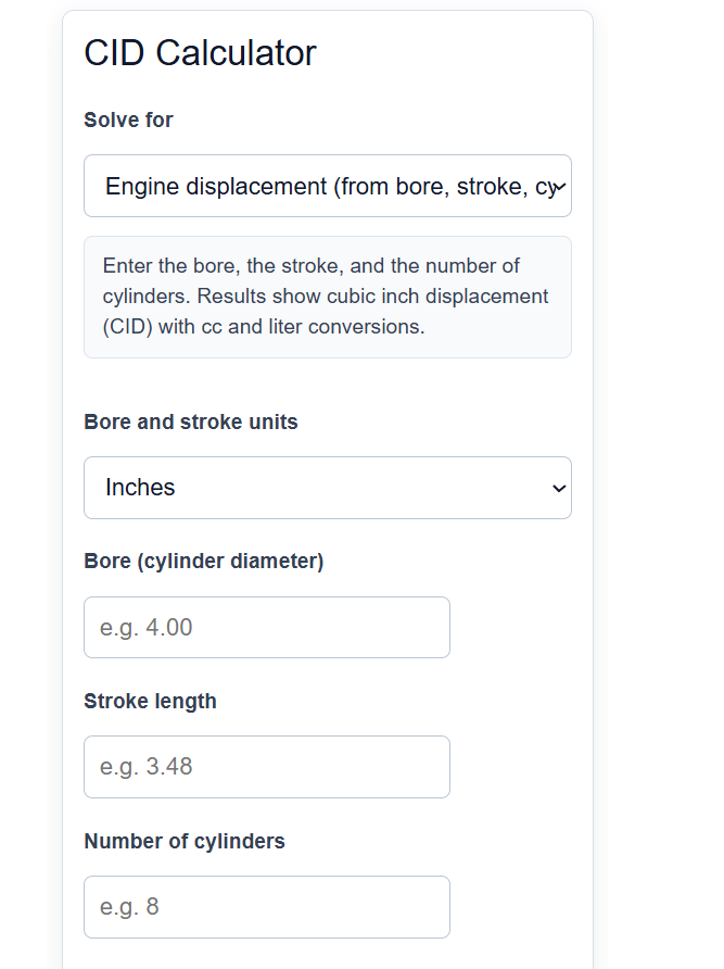 Cid Calculator