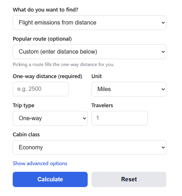 Flight Carbon Footprint Calculator