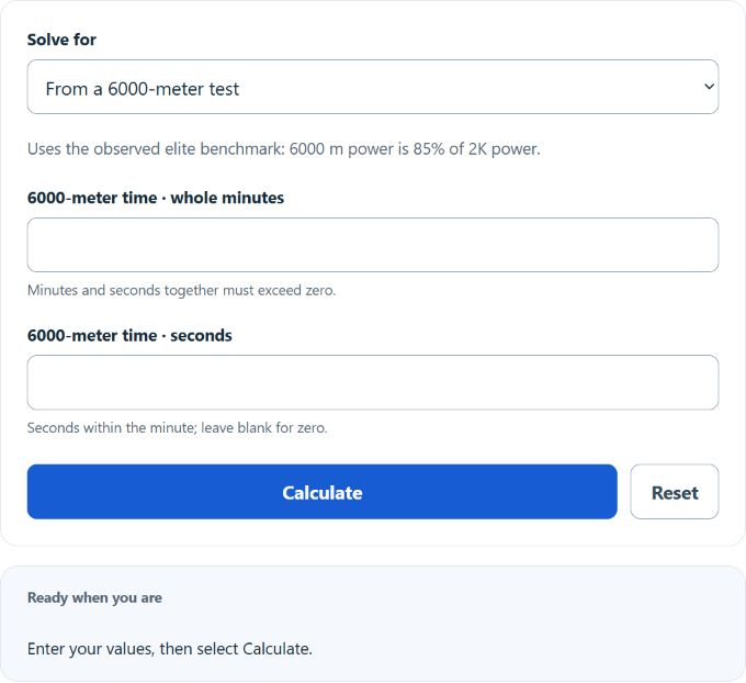 2K Erg Time Predictor screenshot
