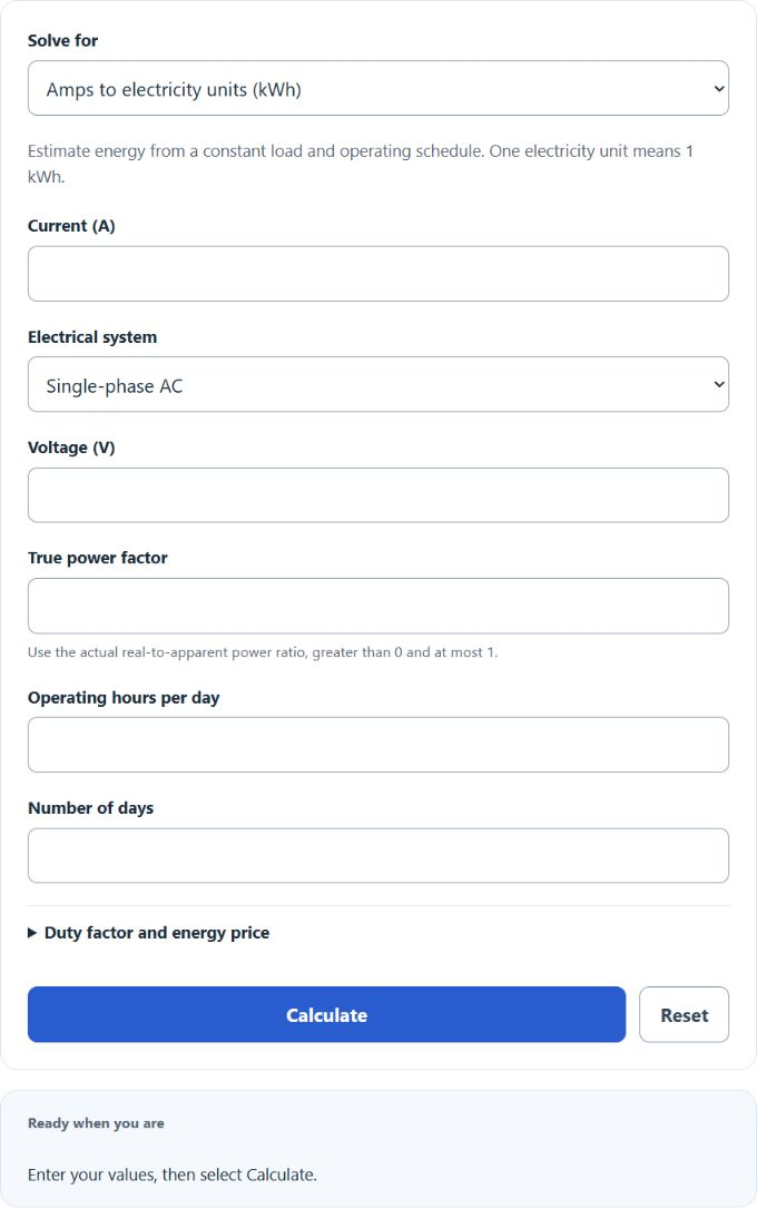 amps to units Converter screenshot