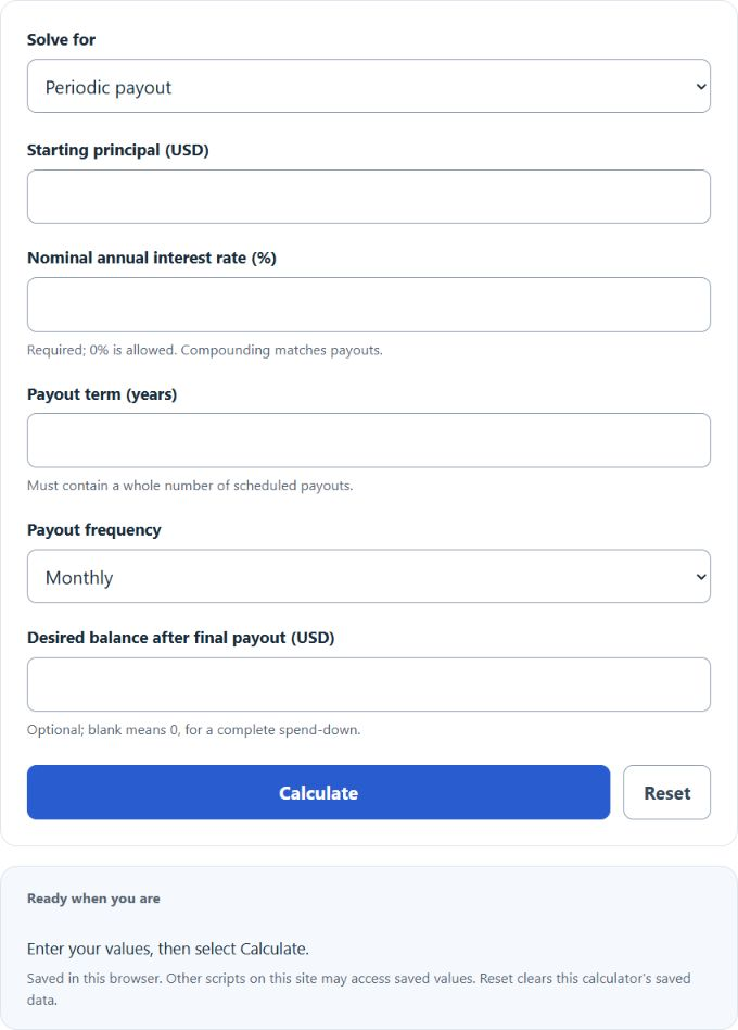 Annuity Payout Calculator screenshot