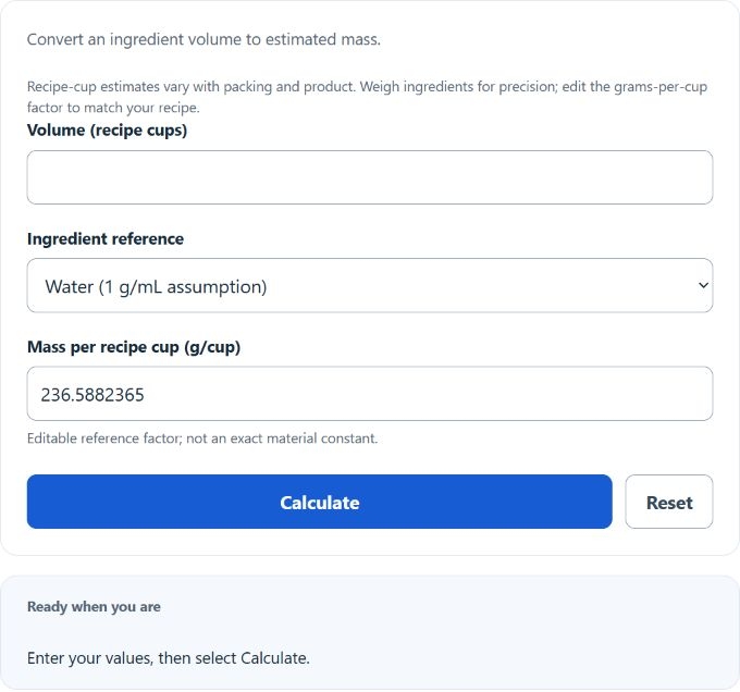 cups to kg Converter screenshot