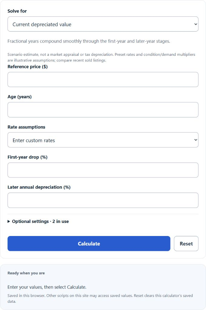 Electronics Depreciation Calculator screenshot
