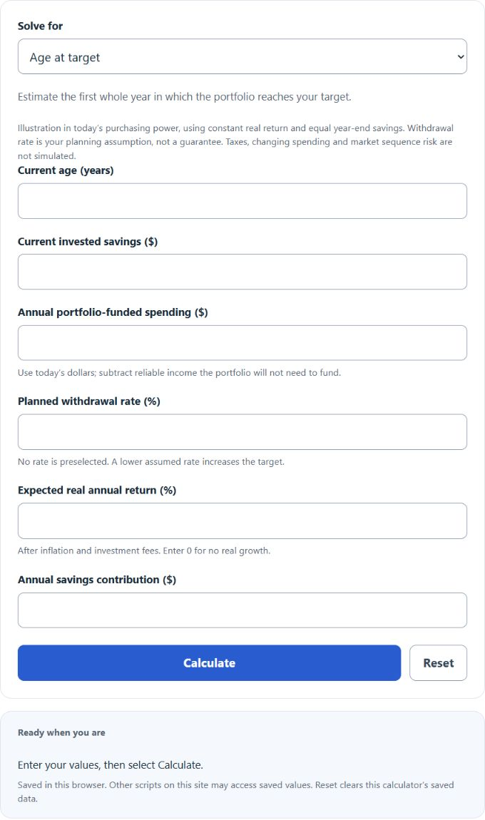 FIRE Calculator screenshot