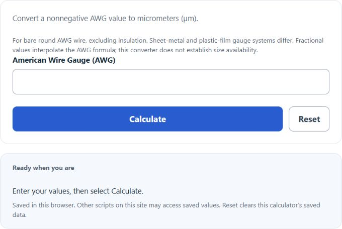 gauge to micron Converter screenshot