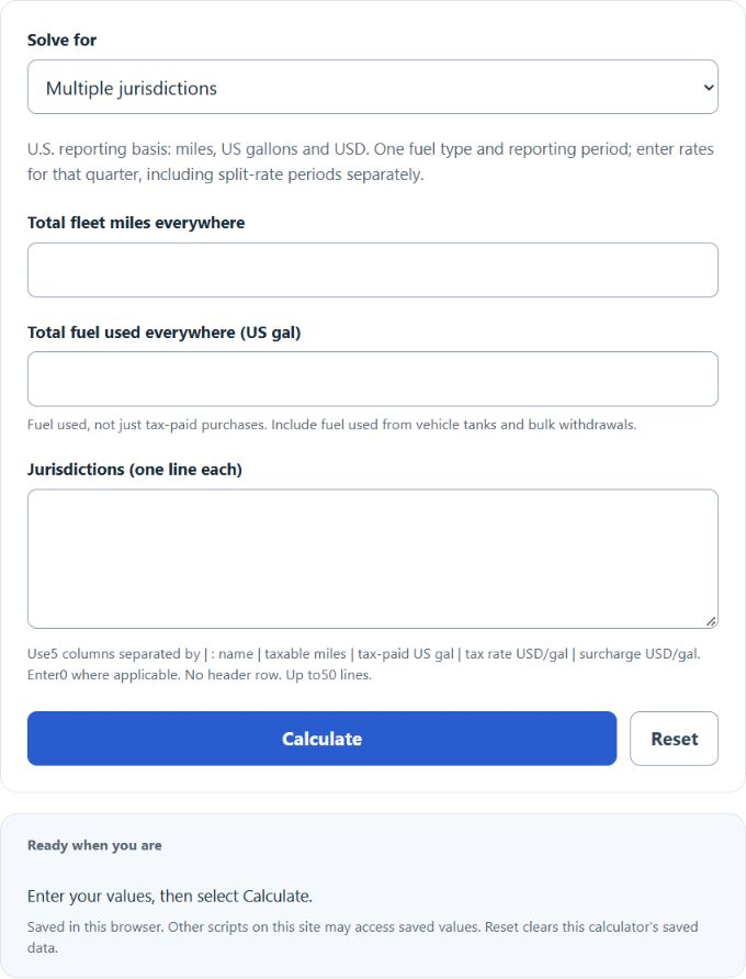 IFTA Fuel Tax Calculator screenshot