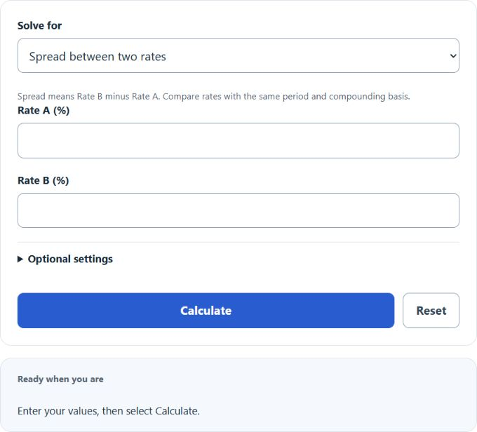 Interest Rate Spread Calculator screenshot
