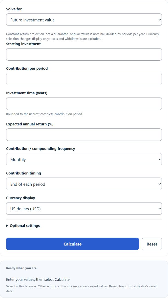 Investment Calculator screenshot