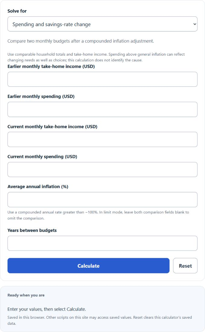 Lifestyle Inflation Calculator screenshot