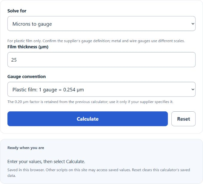 micron to gauge Converter screenshot