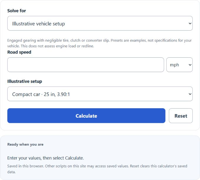 mph to rpm Converter screenshot