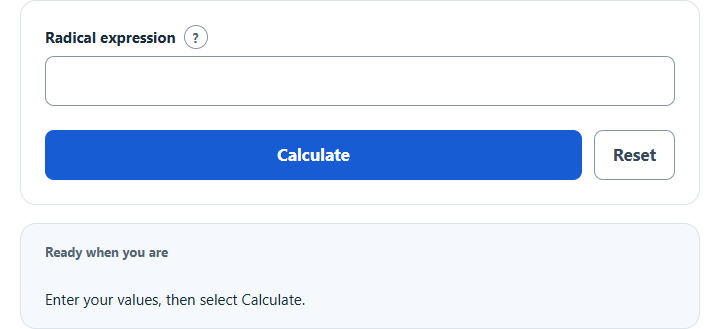 Multiplying Square Roots Calculator screenshot