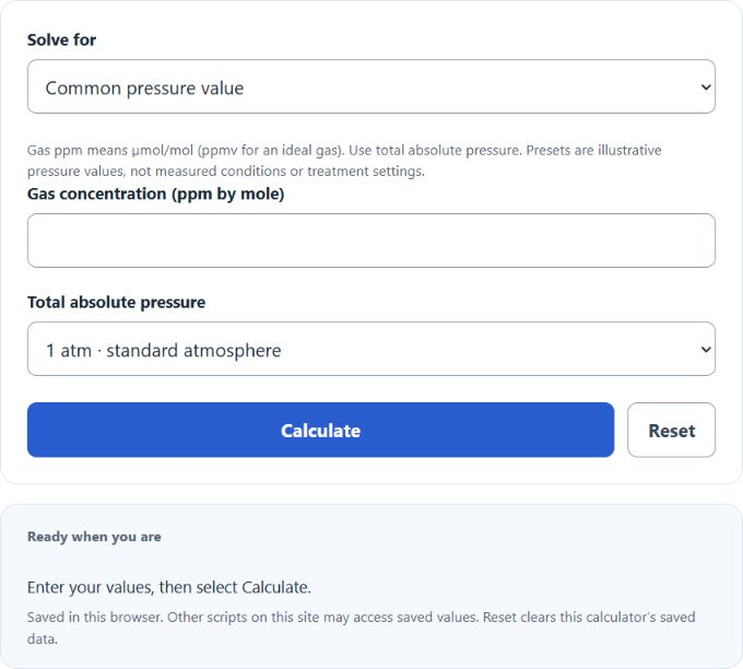 ppm to atm Converter screenshot