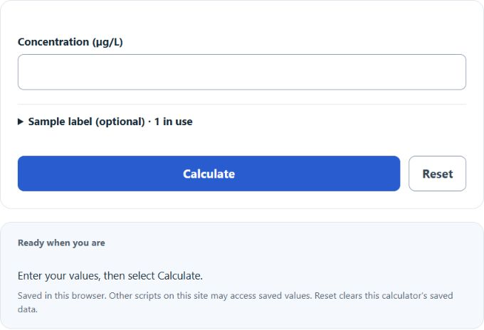 ug/l to ng/ml Converter screenshot